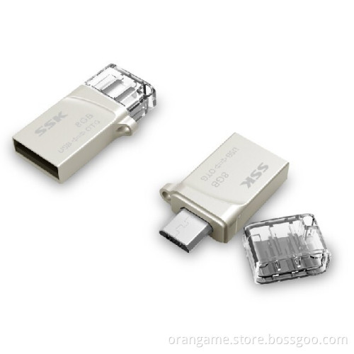 Double Interface Metal Mini USB OTG Individuality Creative USB Stick